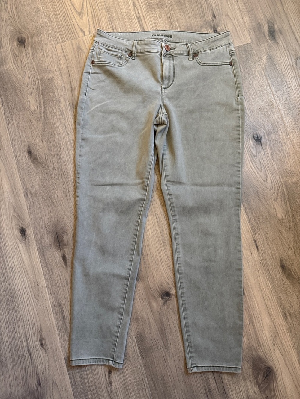 Maurices Olive Slim Straight Jeans
